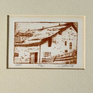 Limited Edition Matted Lithograph Print "Barn" 204/275 By Doug Forsythe